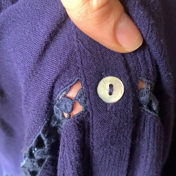 Button-front Long Sleeve Cold Shoulder Bell Sleeve Dress - Picture 2 of 4